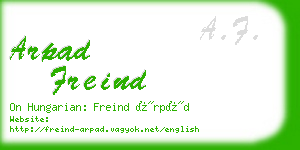 arpad freind business card